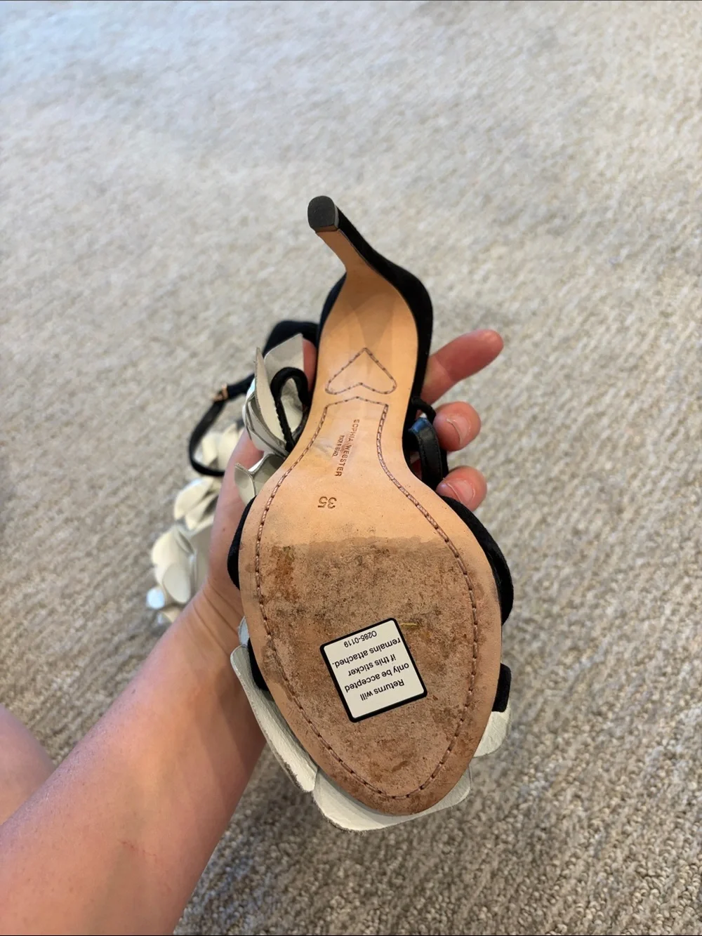 SOPHIA WEBSTER Women's Jumbo Lilico Suede Mid Sandals 35/US4.5